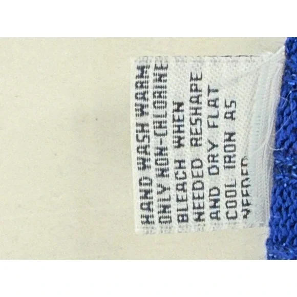 CB Collections Royal Blue Ribbed Knit Sparkle‎ Short Sleeve Top M Vintage - Picture 9 of 10